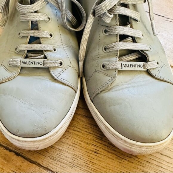 VALENTINO BY MARIO VALENTINO Jimmy Logo gray Leather lace up Sneaker men 11 - Picture 10 of 16